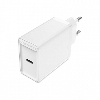 Сетевое зарядное устройство Vention на 1 порт USB C QC 4.0 Белый