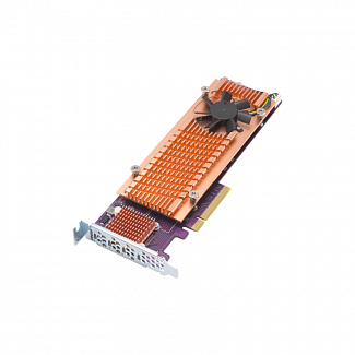 Плата расширения/ QNAP QM2-4S-240 Quad M.2 SATA SSD expansion card; supports up to four M.2 2280 formfactor M.2 SATA SSDs; PCIe Gen2 x4 host interface; Low-profile bracket pre-loaded, Low-profile flat and Full-height are bundled